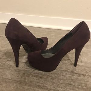 Lovely People Plum suede High Heels, sz 7